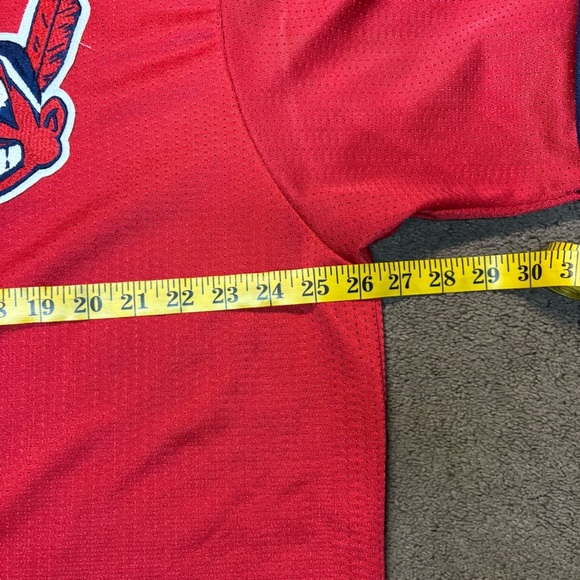 Vintage 90s Cleveland Indians MLB Chief Wahoo Majestic Jersey XXL RED USA - Picture 6 of 12
